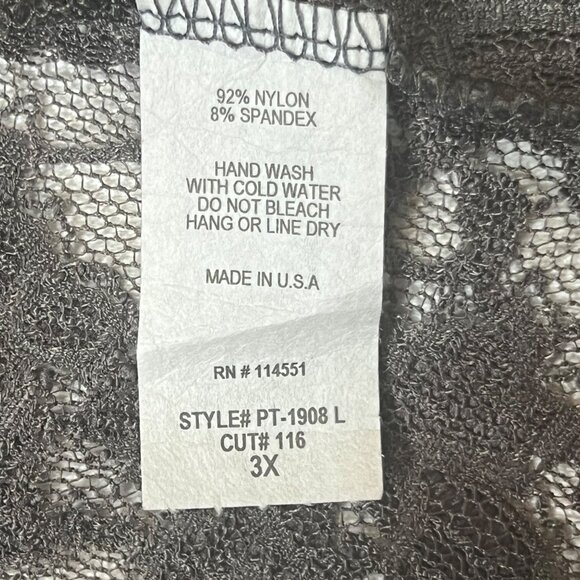 Betsey Boo! 3X Gray Long Sleeve Open Waterfall Front Sheer Lace Cardigan Duster - Picture 16 of 16